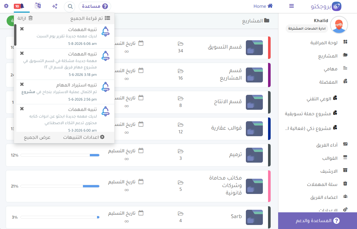 Projecto notifications